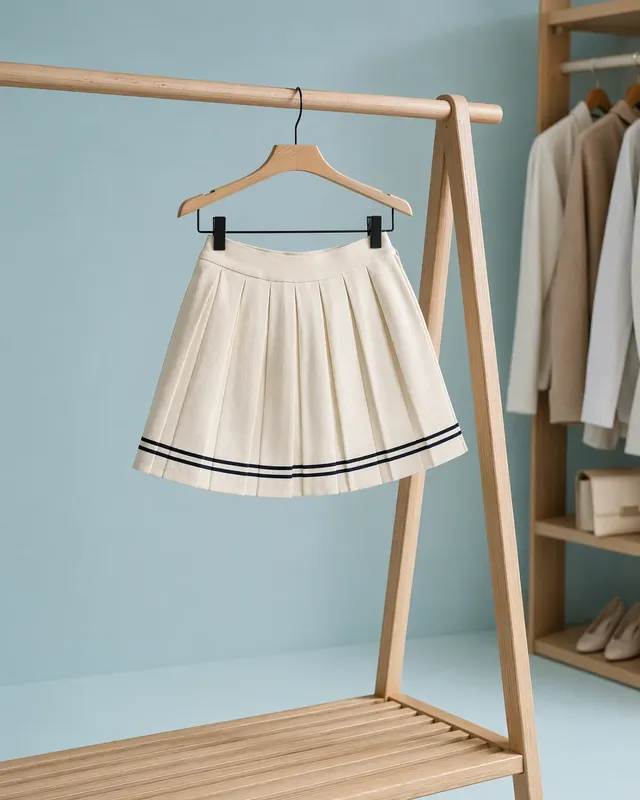 Pleated skirt on rack product photography