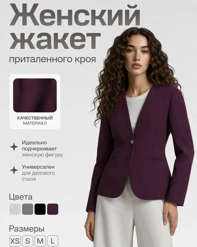 Women's blazer product infographic