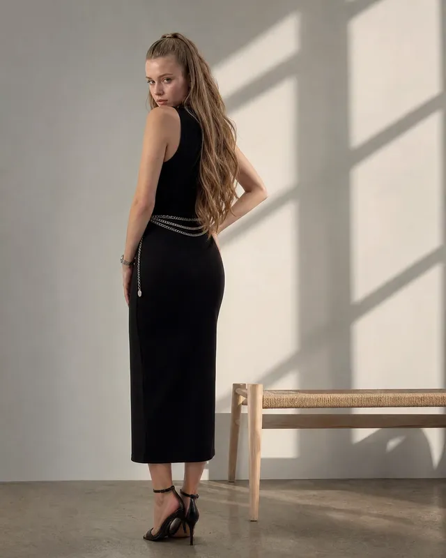 Black dress fashion photography